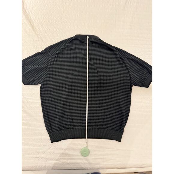 Pronto Uomo Black Knit Striped T-Shirt Men’s XL Elevated Basics Quiet Luxury 90s - Picture 11 of 11